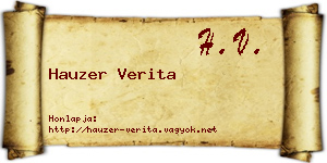 Hauzer Verita névjegykártya